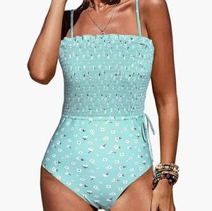 Vecvoc ruffle floral swimsuit